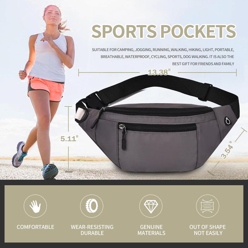 DAITET Crossbody Fanny Pack for Men&Women,Large Waist Bag & Hip Bum Bag with Adjustable Strap for Outdoors Workout Traveling Casual Running Hiking Cycling - Image 2